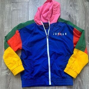 Nike Jordan Classic Multicolored Windbreaker Jacket Hoodie Youth Medium (10/12)